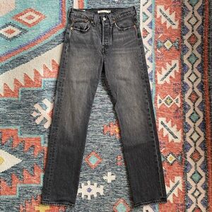 Levi’s wedgie straight leg jeans, black wash, size 25